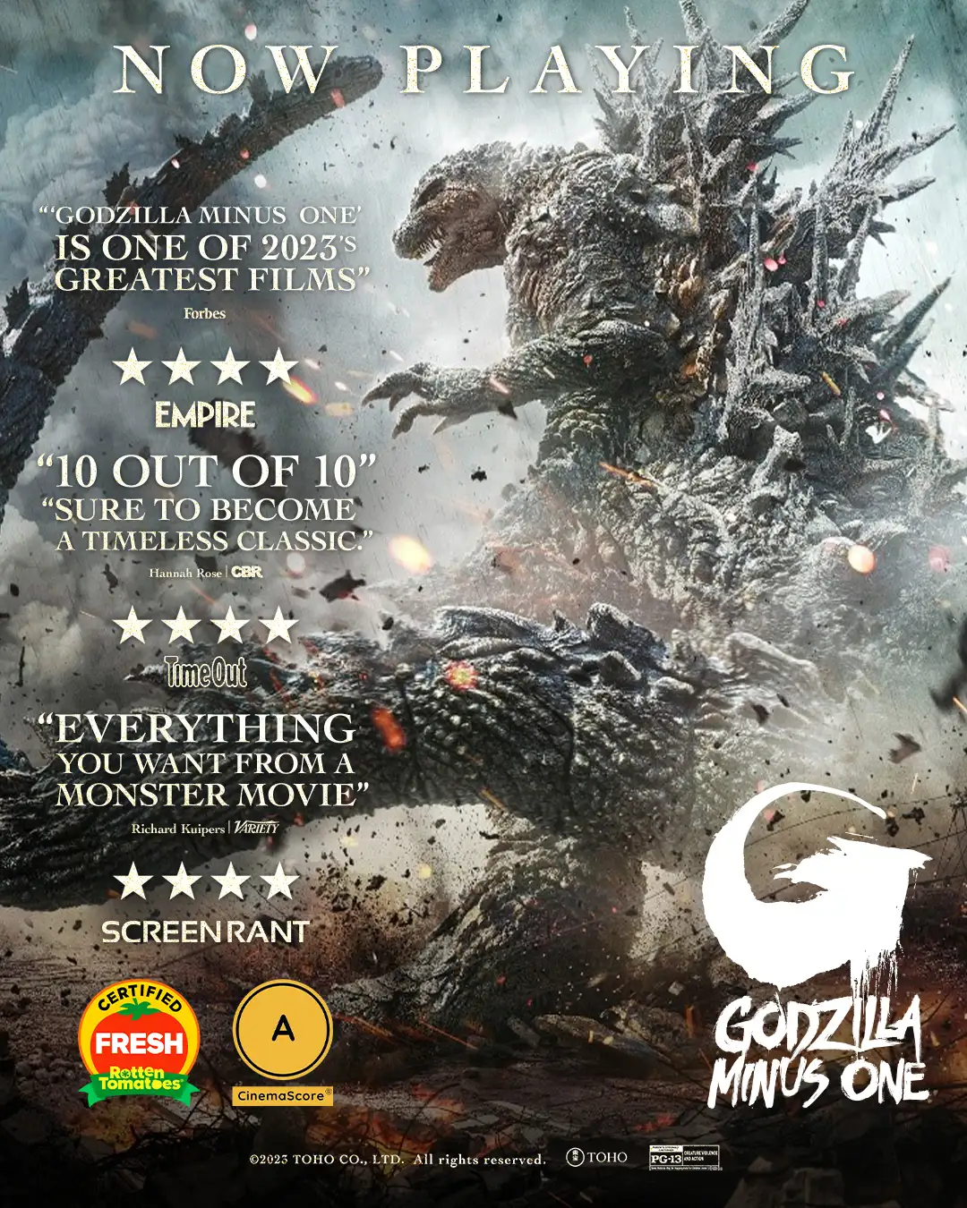 Godzilla CERTIFIED FRESH at 97% on RottenTomatoes.com