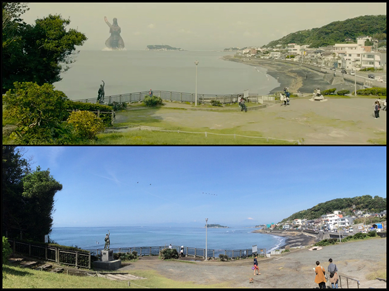 Shin Godzilla appears in Kamakura