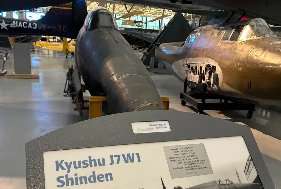 The Kyshu J7W1 Shinden at the Smithsonian Museum, Washington DC
